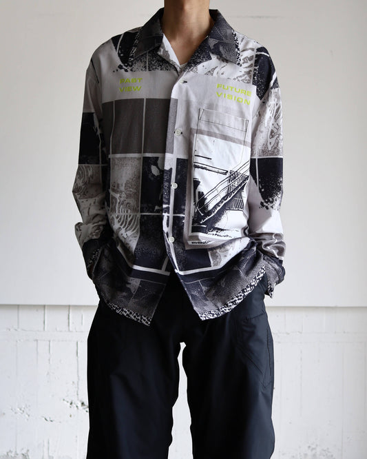 FLANNEL OPEN COLLAR SHIRT AGENT "GREY"