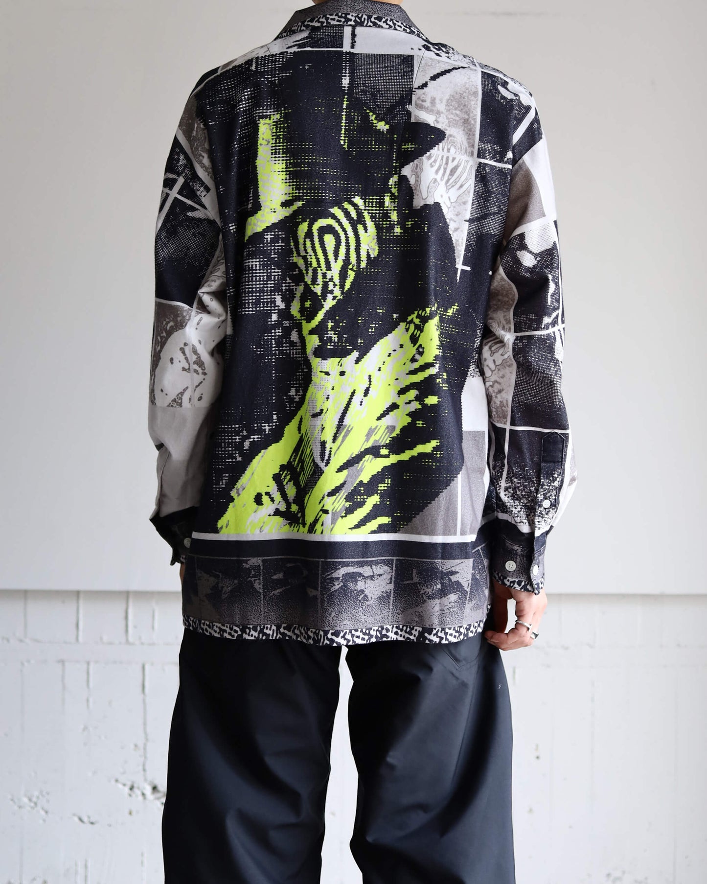 FLANNEL OPEN COLLAR SHIRT AGENT "GREY"