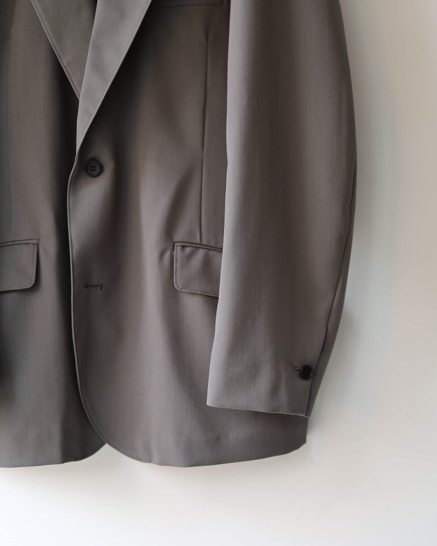 Ganshin wool gabardine - Dawson "Gray khaki"