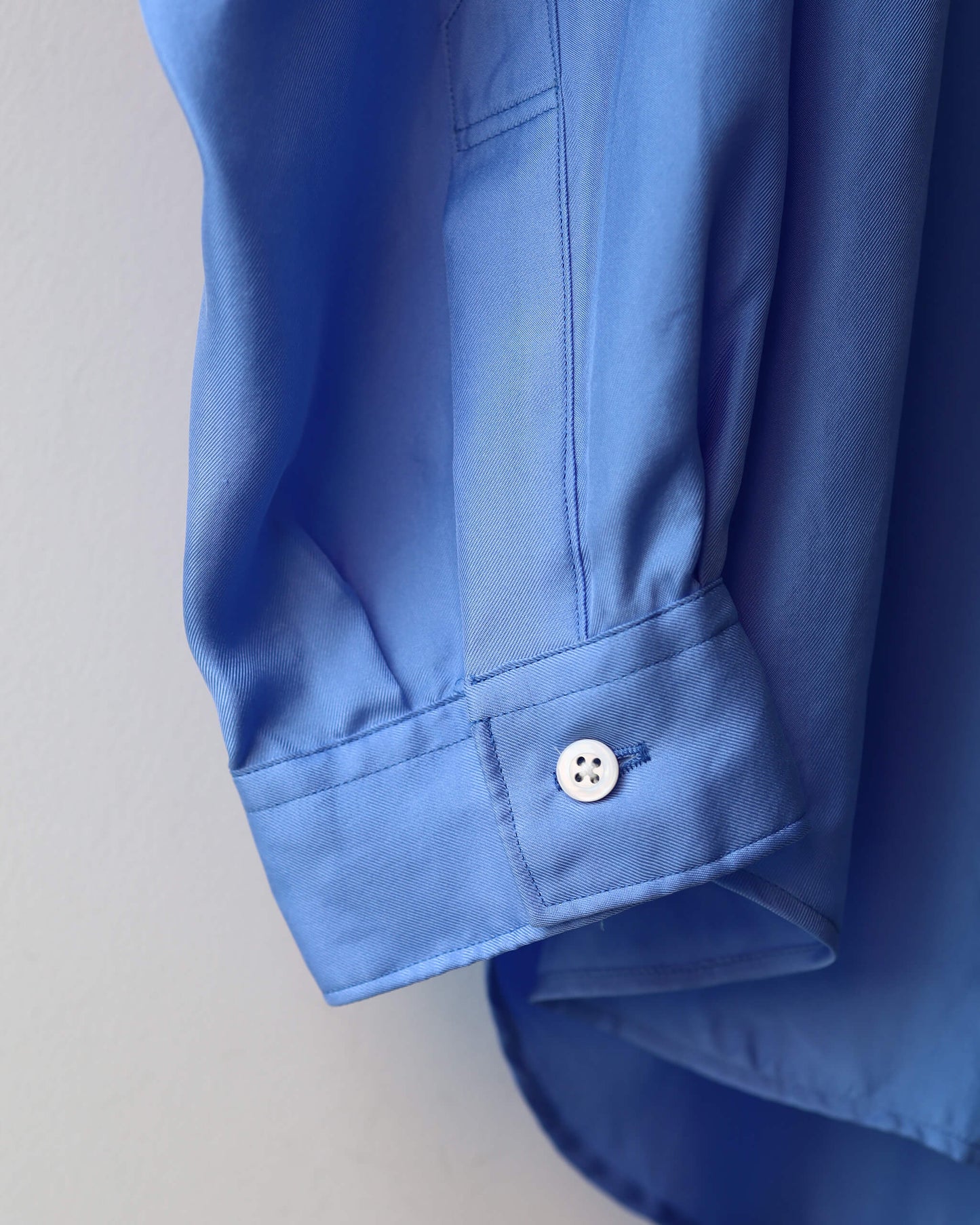 BRUSHED SILK / REGULAR COLLAR SHIRT "BLUE"