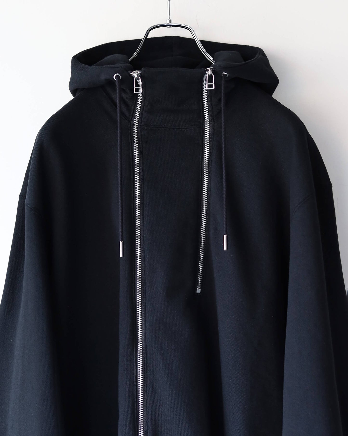 DOUBLE FRONT SWEAT HOODIE "Bk"