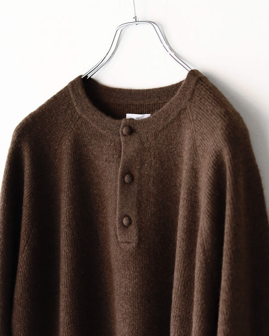 Innocent YAK Henley-neck sweater "Brown"