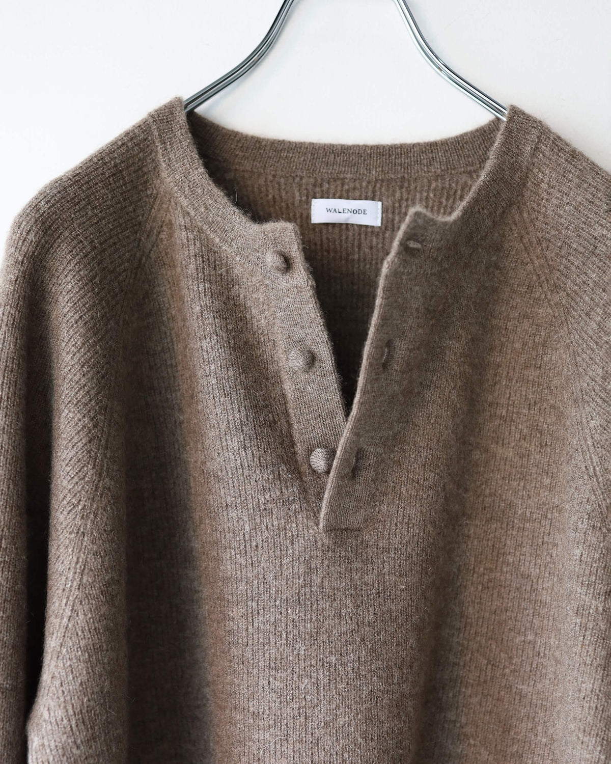 Innocent YAK Henley-neck sweater "Mocha"