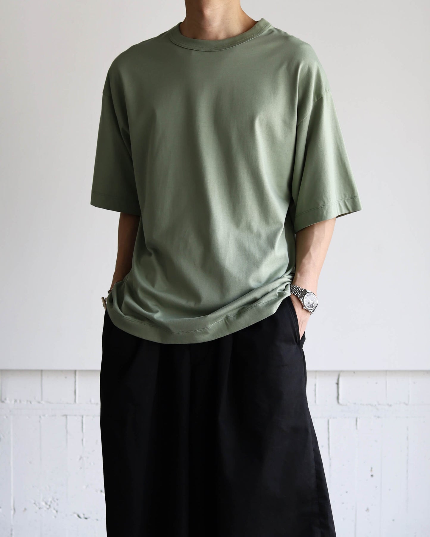 COMFORT FIT Tee GIZA 80/3 KNIT "SAGE"