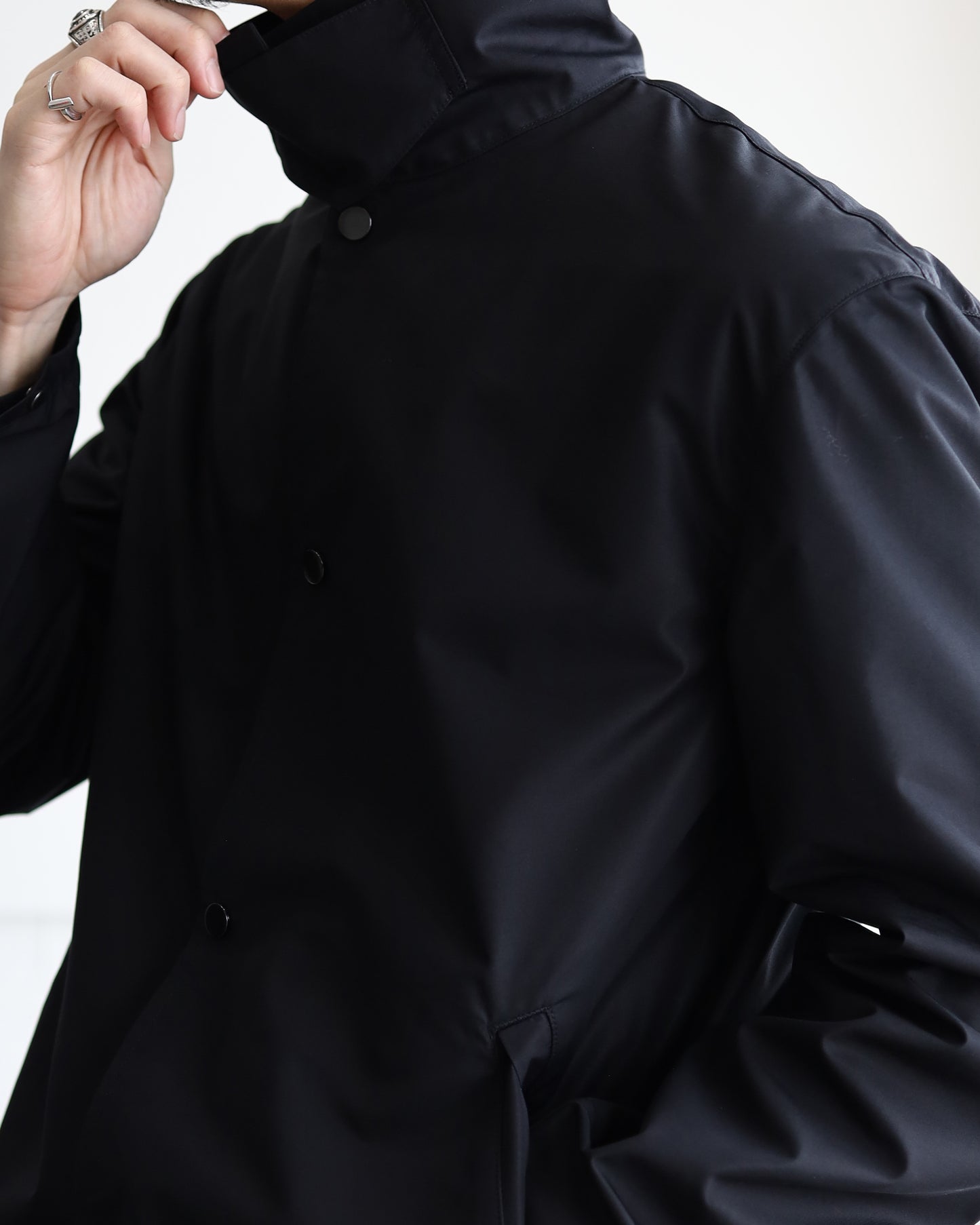 COACH JACKET II EGYPTIAN COTTON × RECYCLE POLYESTER WEATHER-CLOTH "BLACK"