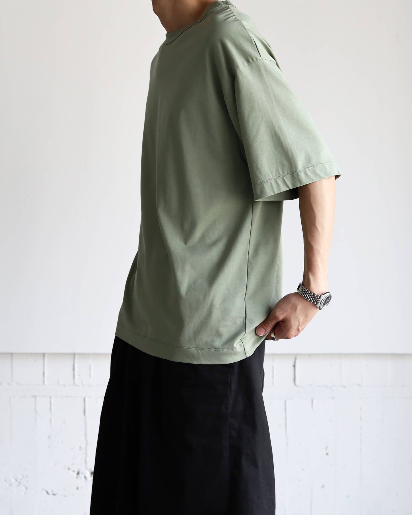 COMFORT FIT Tee GIZA 80/3 KNIT "SAGE"