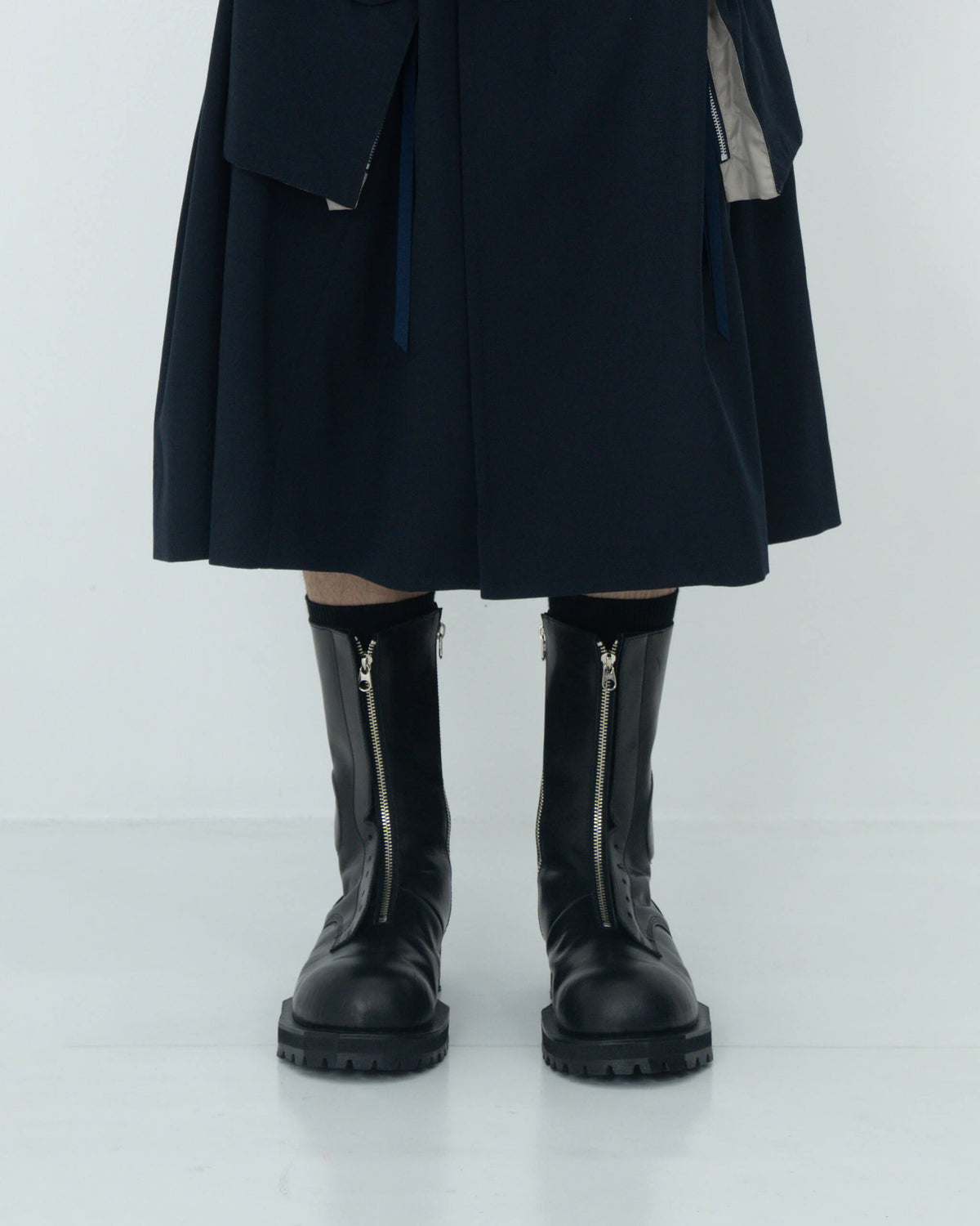 POLICE BOOTS SIDE ZIP "Bk"