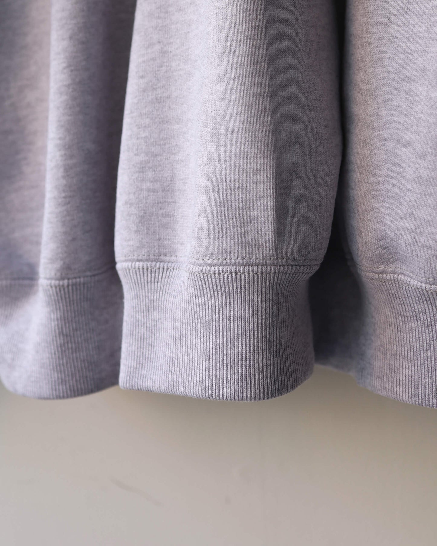 HALF ZIP POLO ORGANIC COTTON HEAVY FLEECE "ASH GRAY"