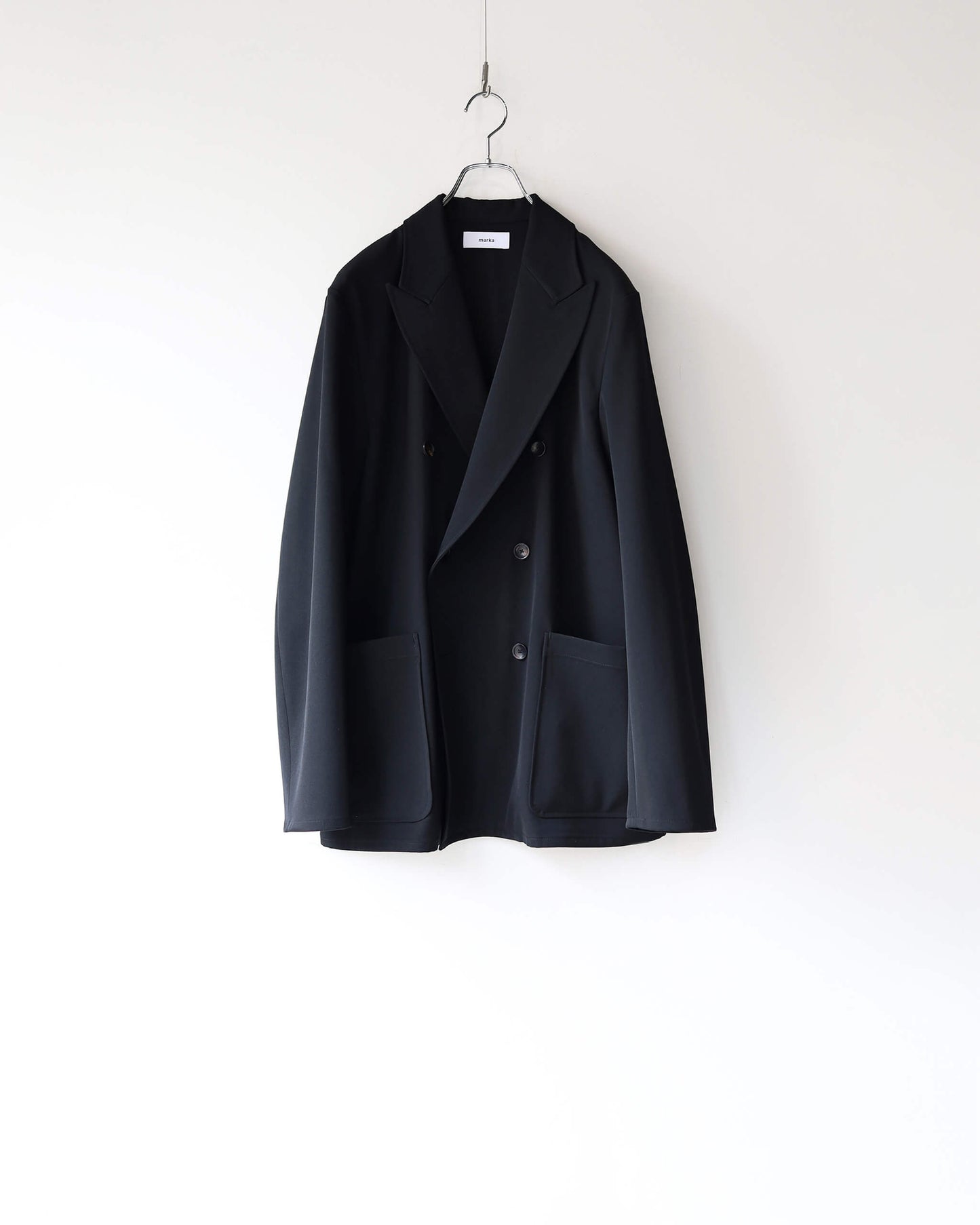 W.B JACKET 2/60 WASHER WOOL GABARDINE "BLACK"