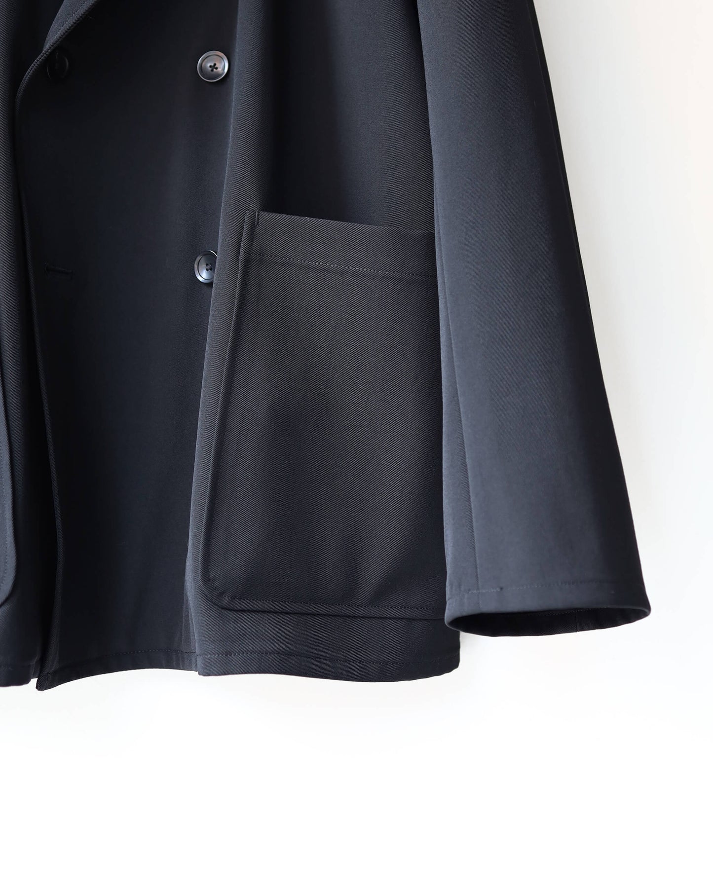 W.B JACKET 2/60 WASHER WOOL GABARDINE "BLACK"
