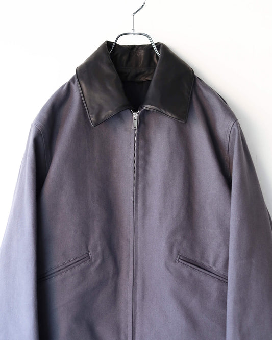 WORKER JACKET ORGANIC COTTON DUCK "CHARCOAL"