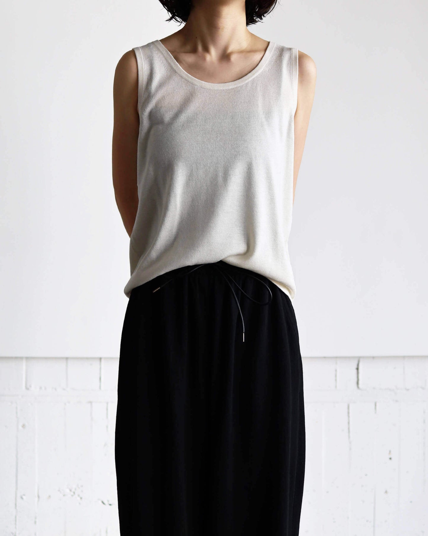 Silk cashmere Tank top "Ivory"