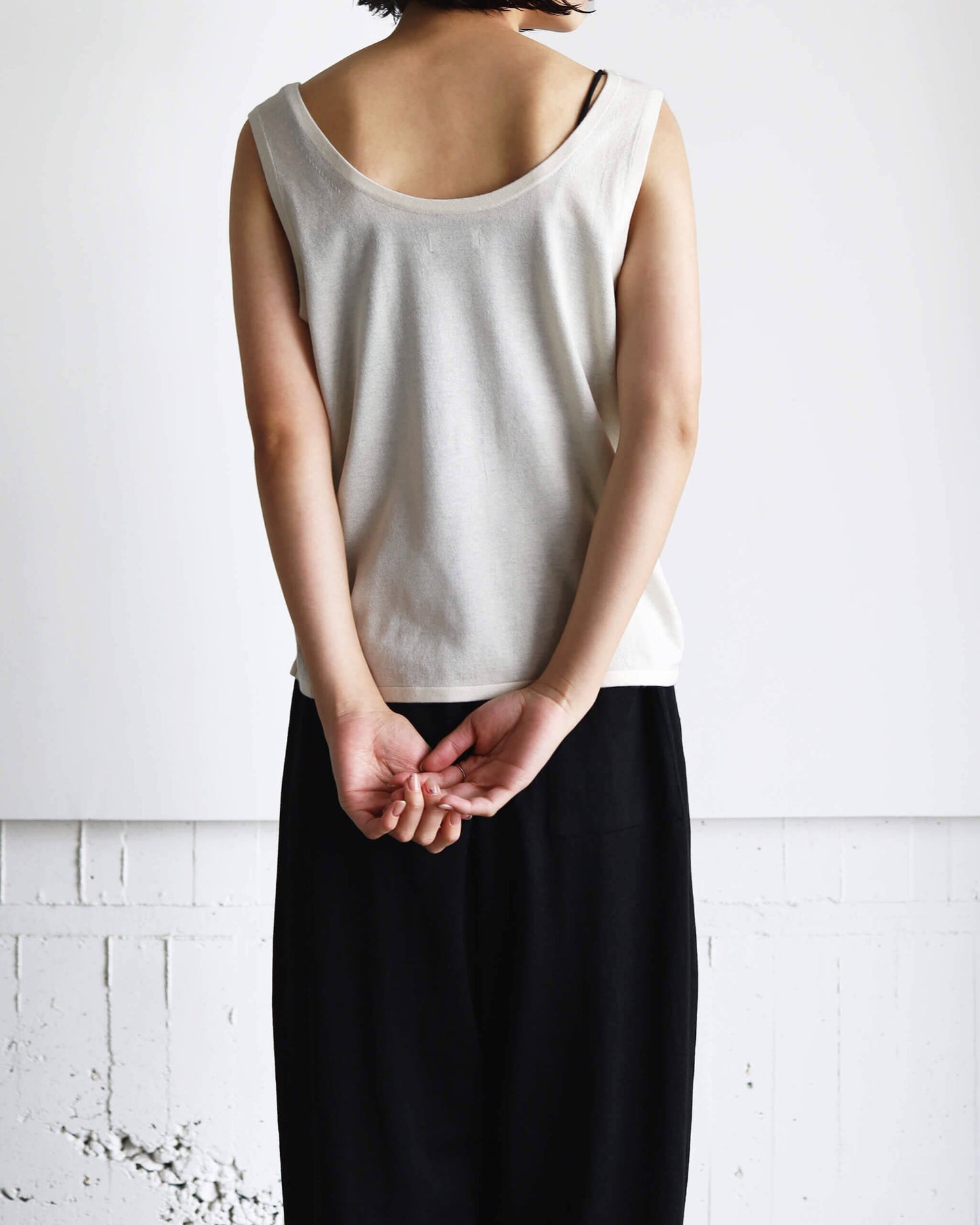 Silk cashmere Tank top "Ivory"