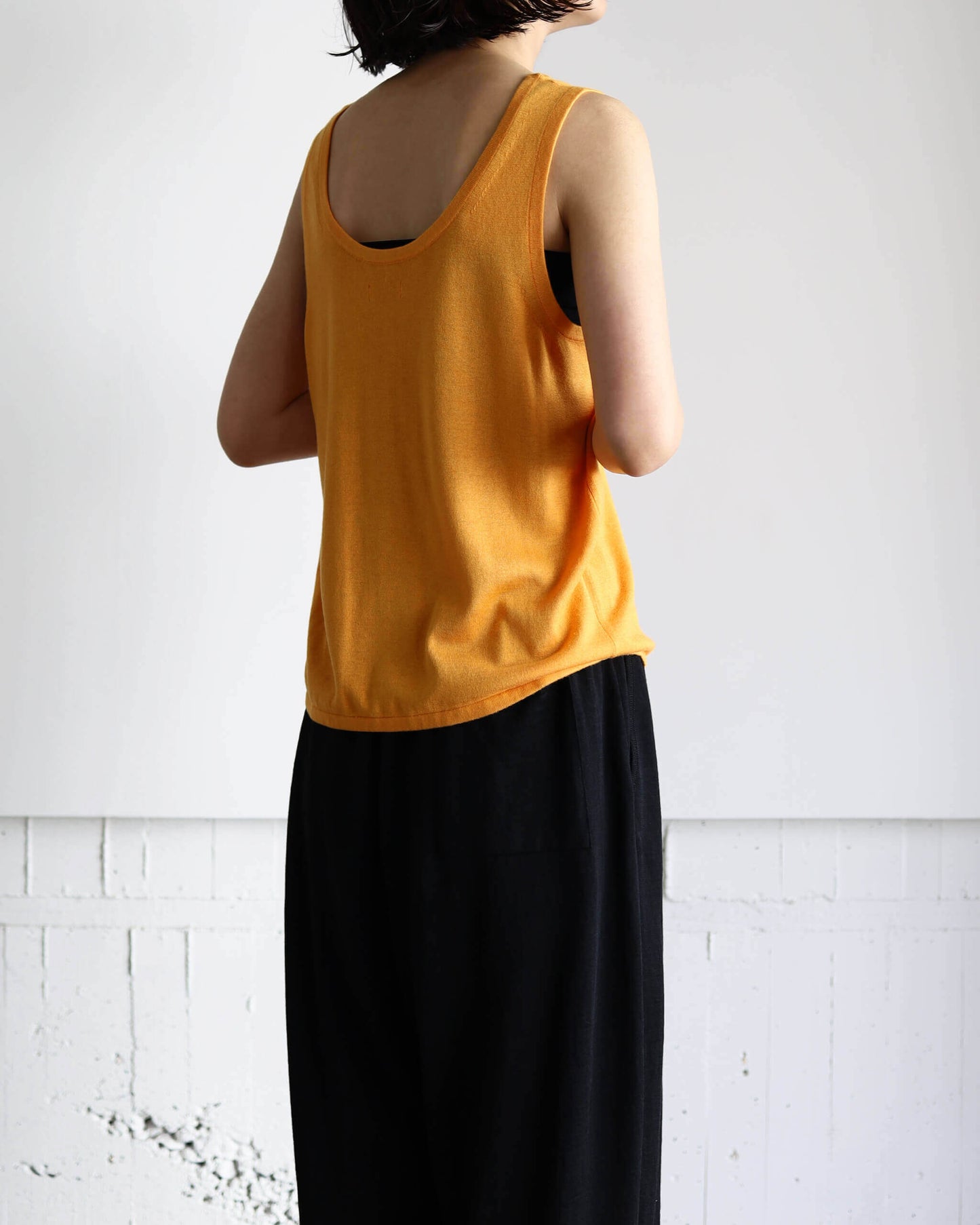 Silk cashmere Tank top "Orange"