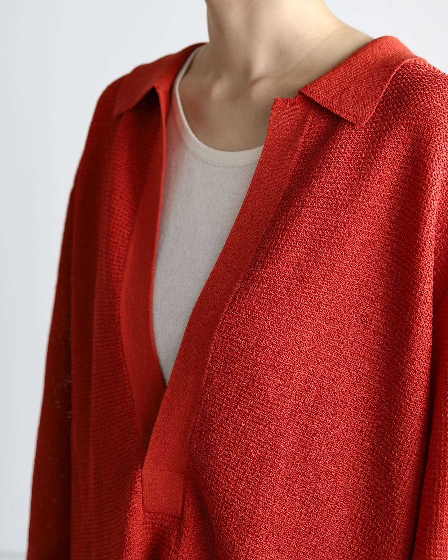 Paper & Recycled polyester Skipper knit wear "Red"