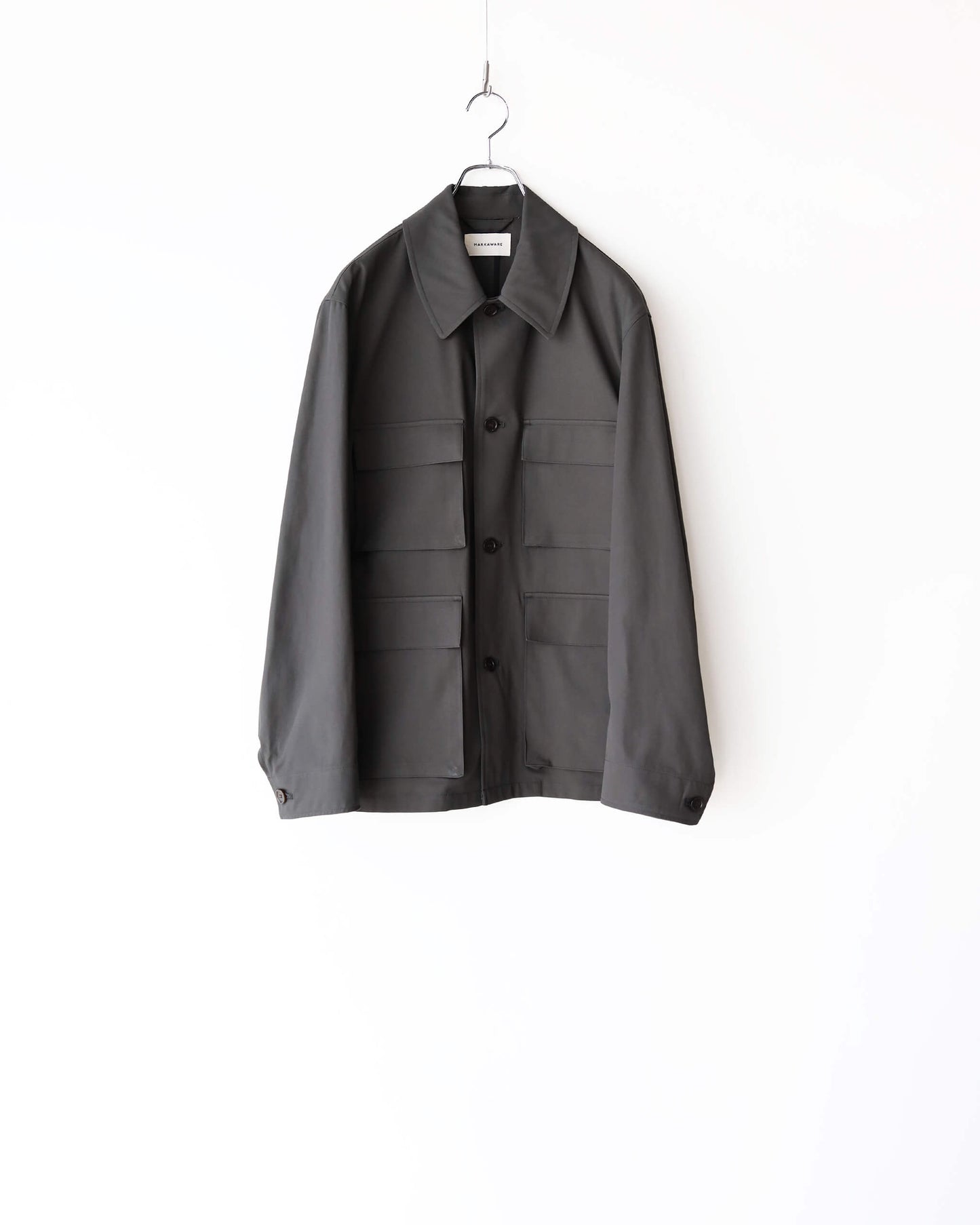 4POCKETS JACKET ORGANIC COTTON VOILE YARN TWILL "DARK OLIVE"