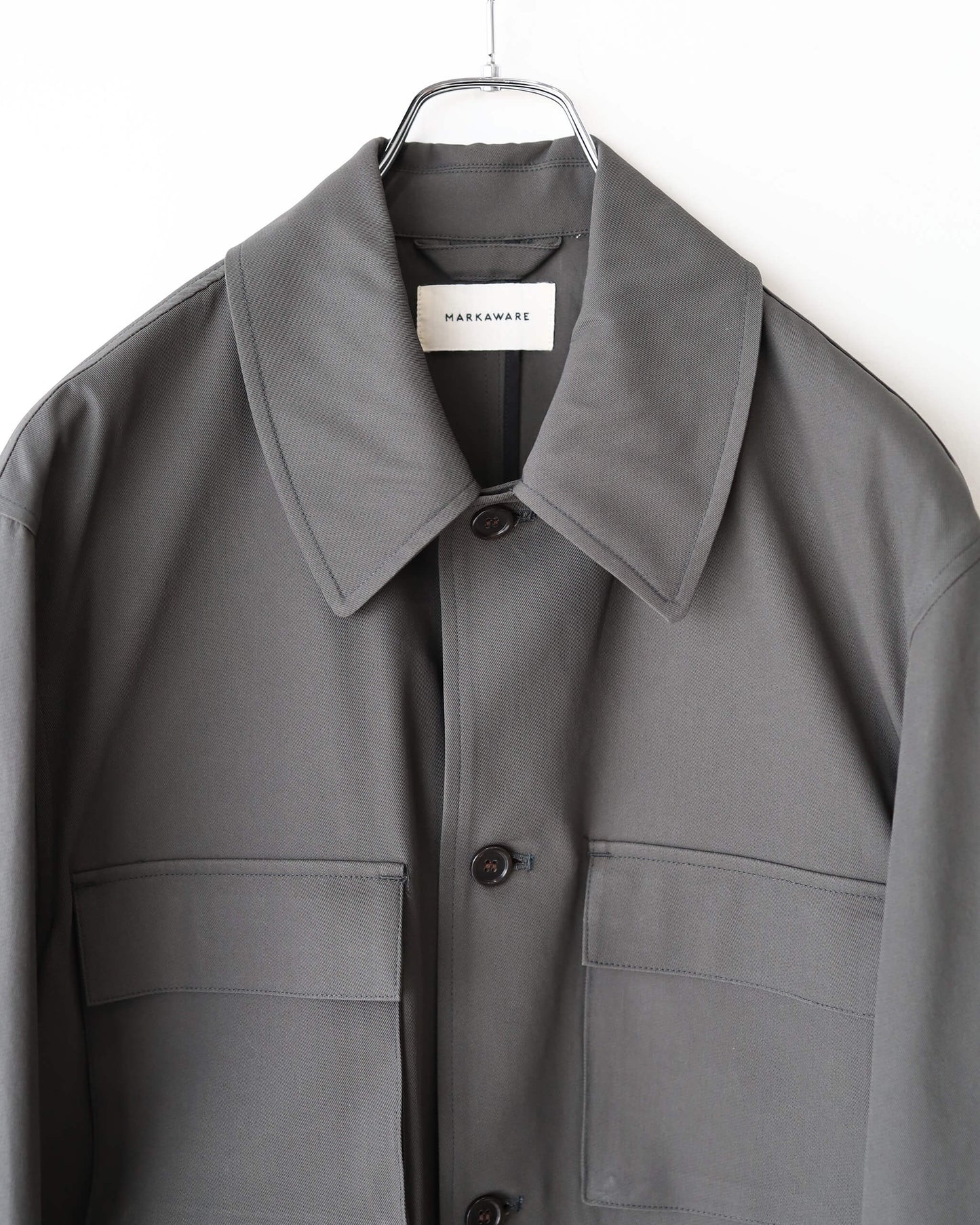 4POCKETS JACKET ORGANIC COTTON VOILE YARN TWILL "DARK OLIVE"