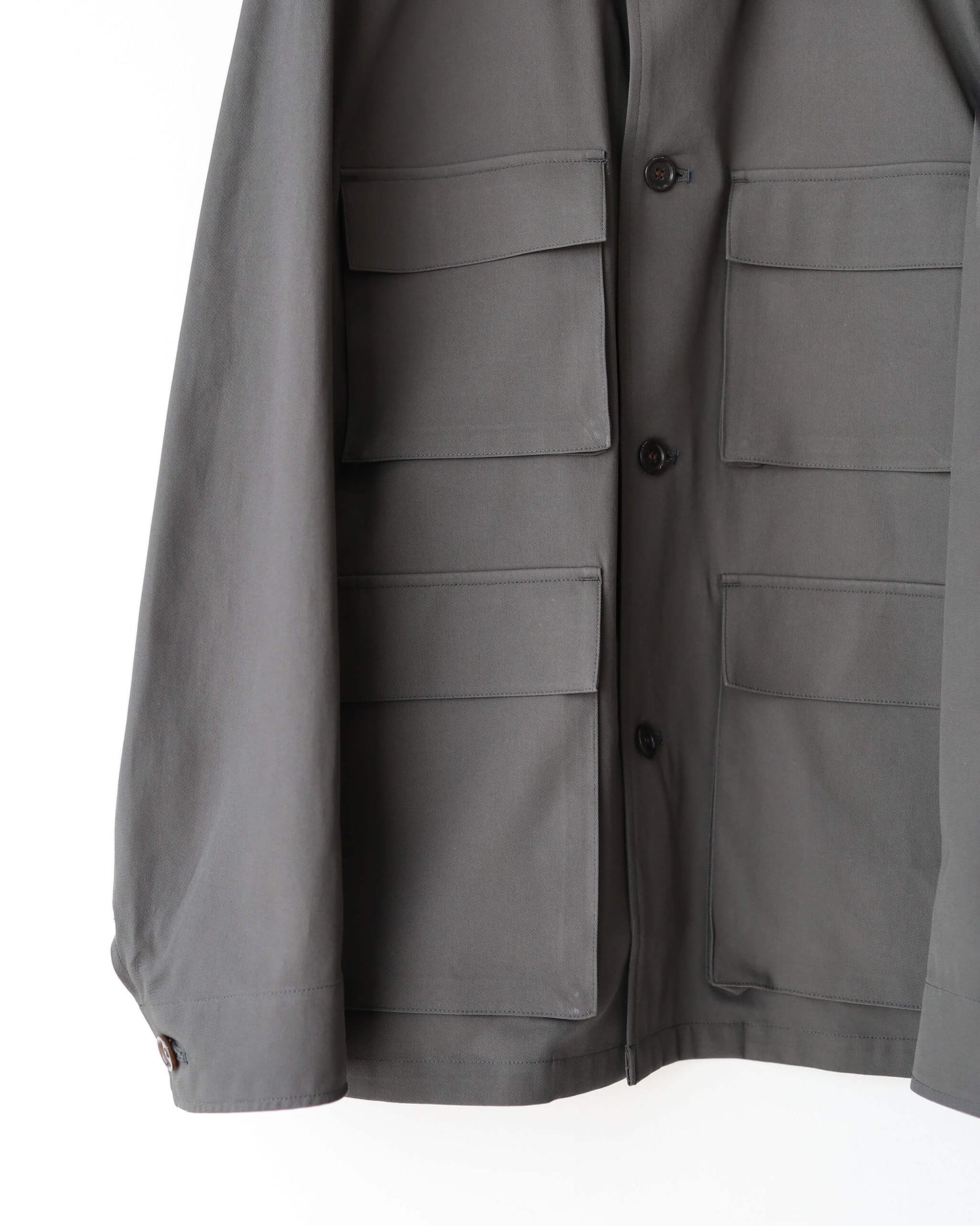 4POCKETS JACKET ORGANIC COTTON VOILE YARN TWILL "DARK OLIVE"
