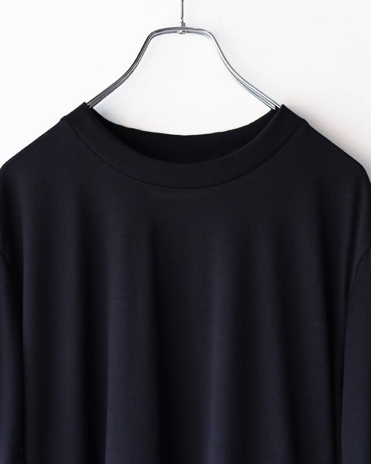 REGULAR FIT Tee SUPER 160s WASHABLE KNIT "BLACK"