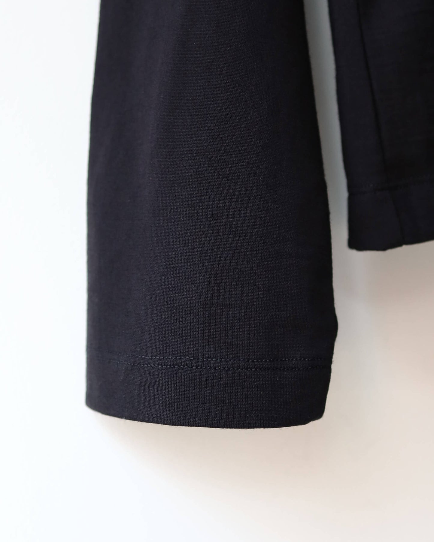 LONG SLEEVE TURTLE NECK SUPER 160s WASHABLE KNIT "BLACK"