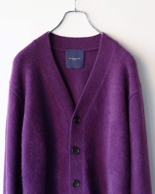 FOX CASHMERE CARDIGAN "PURPLE"