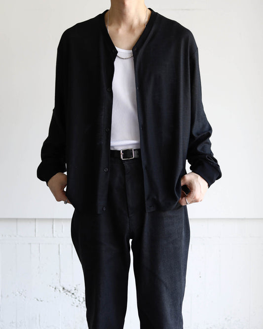 CARDIGAN RAMIE KNIT "BLACK"