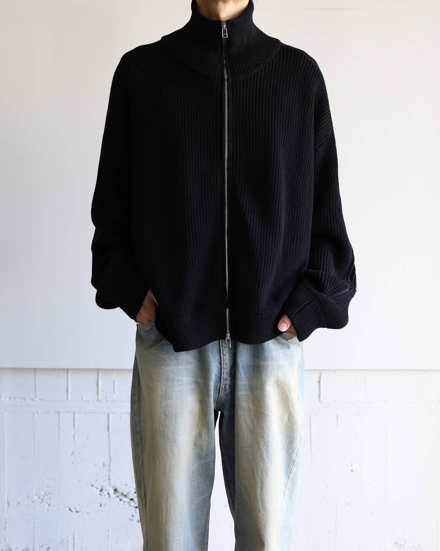 KNIT BLOUSON "BLACK"