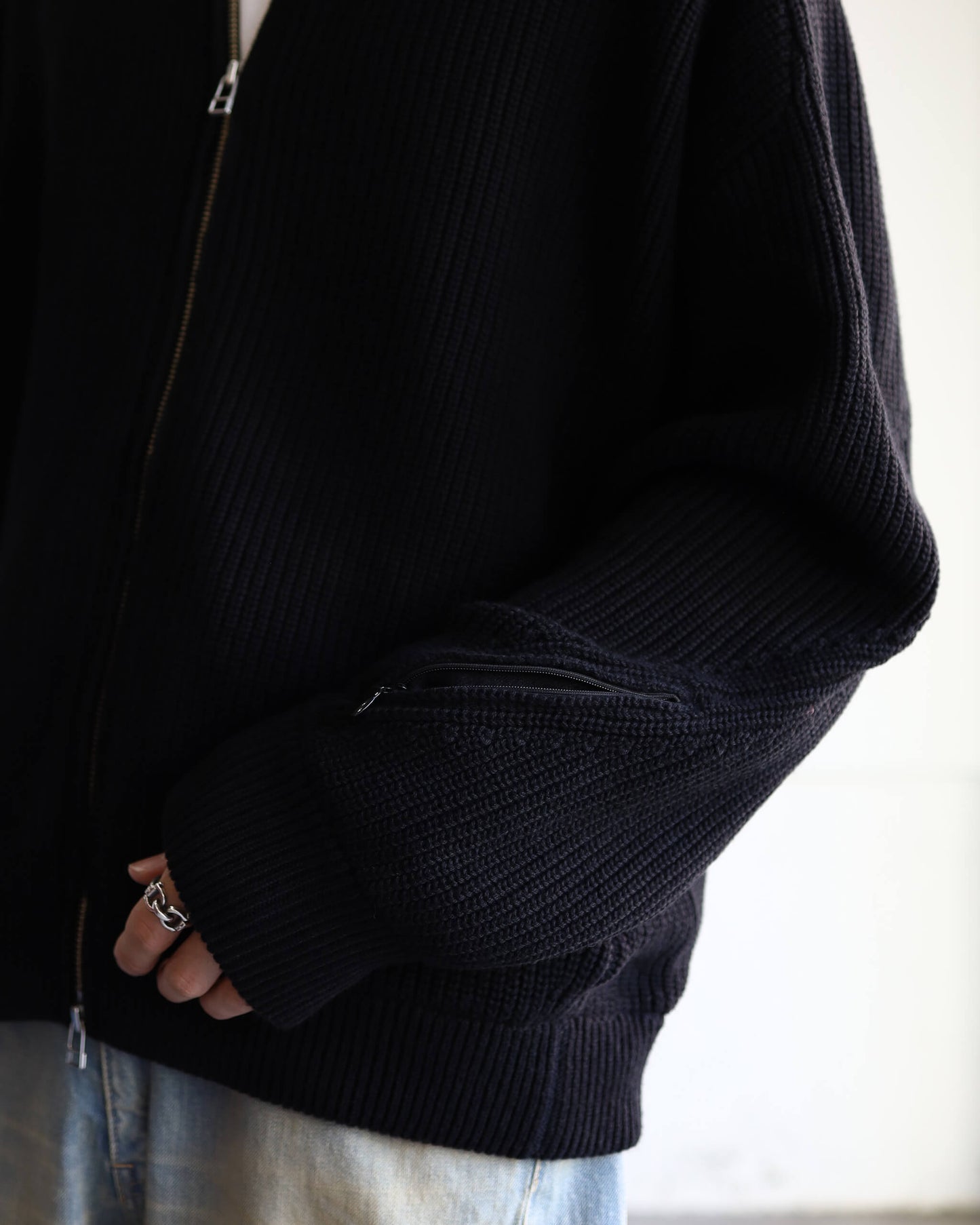 KNIT BLOUSON "BLACK"