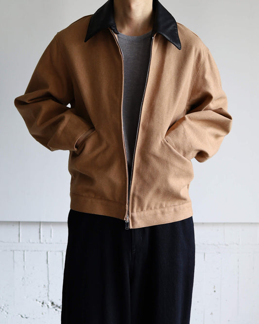 WORKER JACKET ORGANIC COTTON DUCK "NATURAL BROWN"