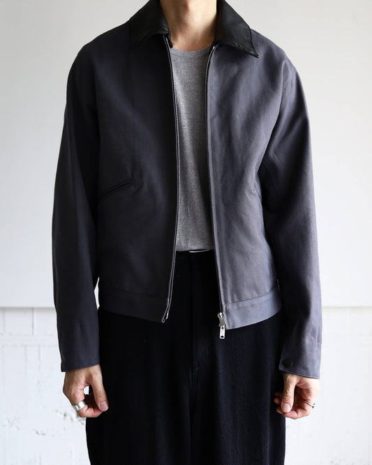 WORKER JACKET ORGANIC COTTON DUCK "CHARCOAL"