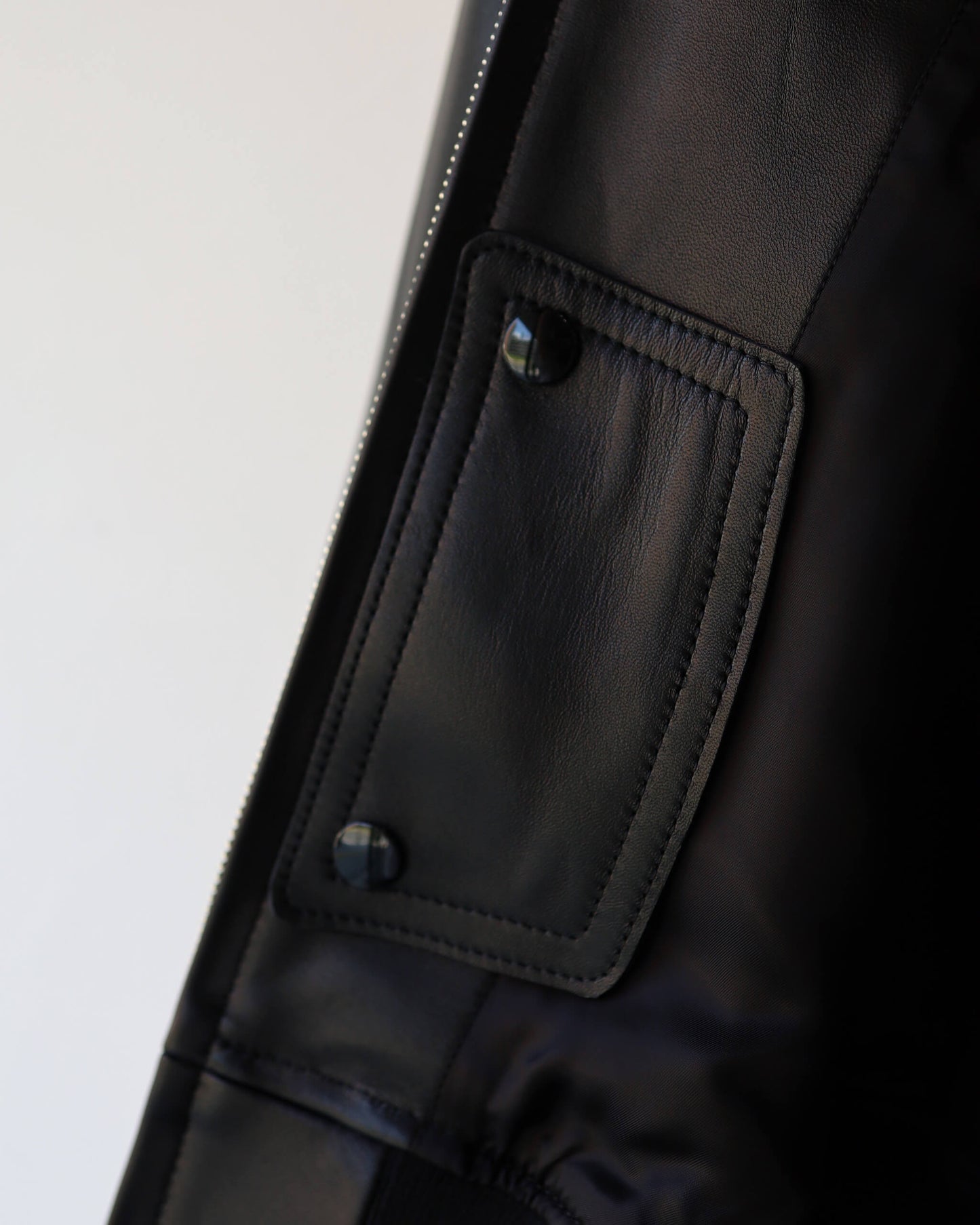 LEATHER BLOUSON "BLACK"