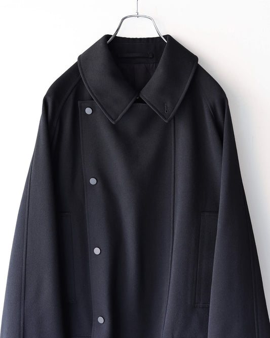 HUNTER COAT POLWARTH TUXEDO CLOTH "BLACK"