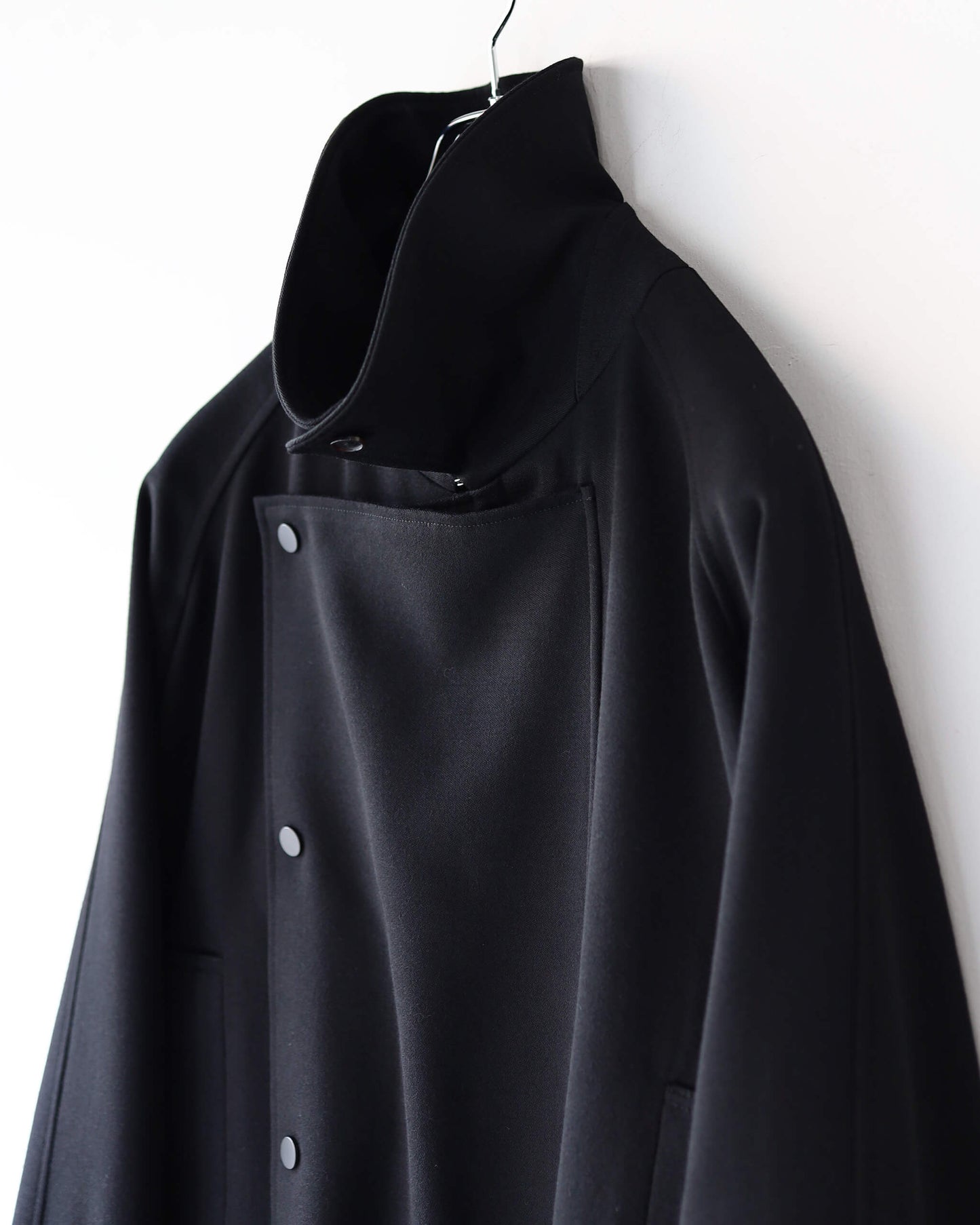 HUNTER COAT POLWARTH TUXEDO CLOTH "BLACK"