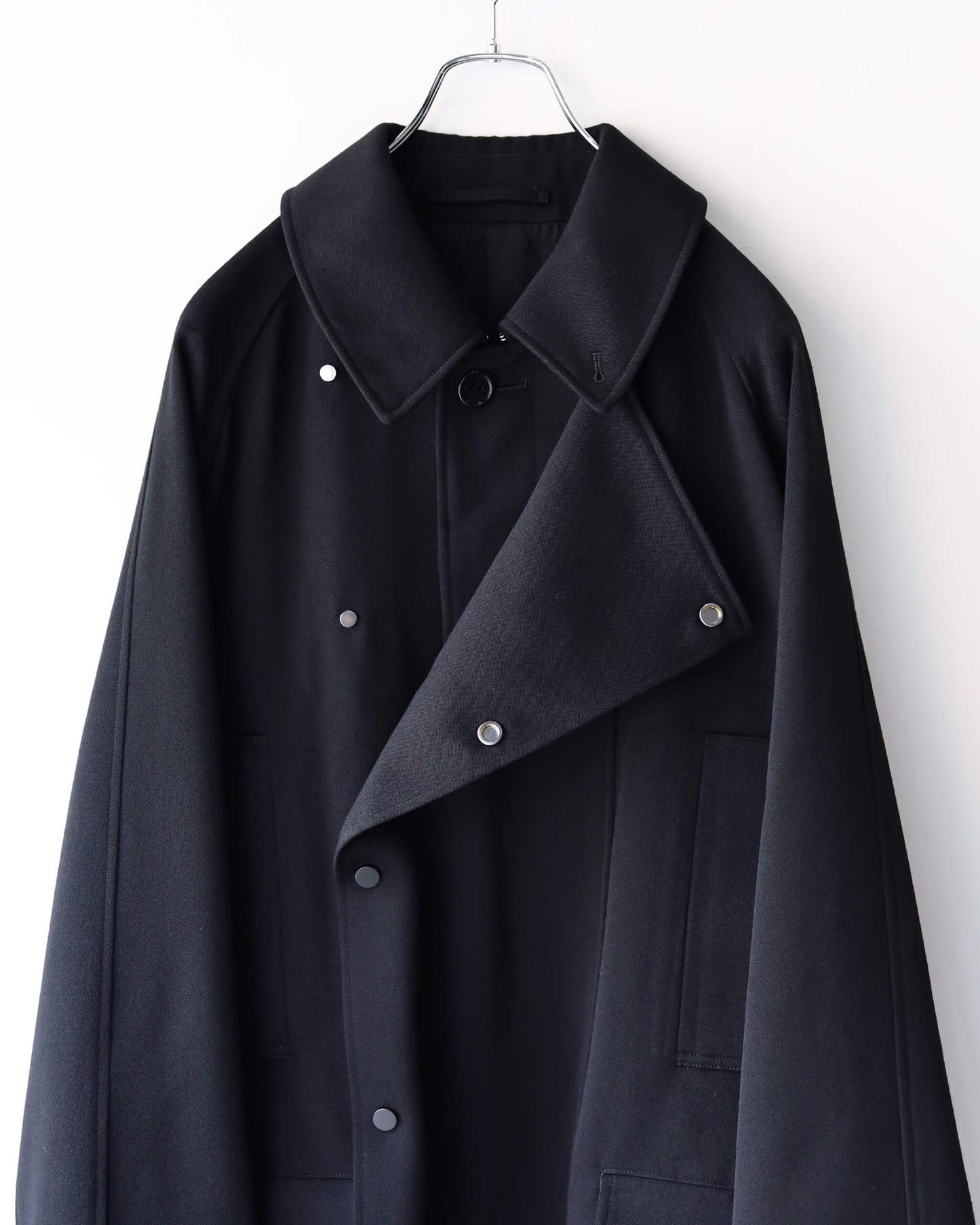 HUNTER COAT POLWARTH TUXEDO CLOTH "BLACK"