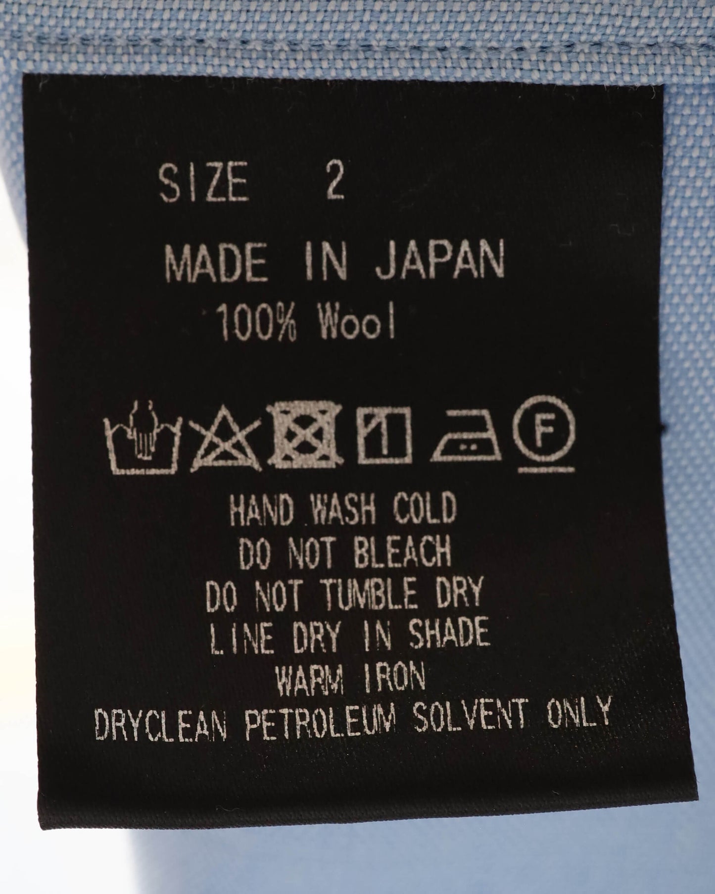 ITALIAN OPEN COLLAR SHIRT SUPER 160's WASHABLE WOOL OXFORD "SAXE"