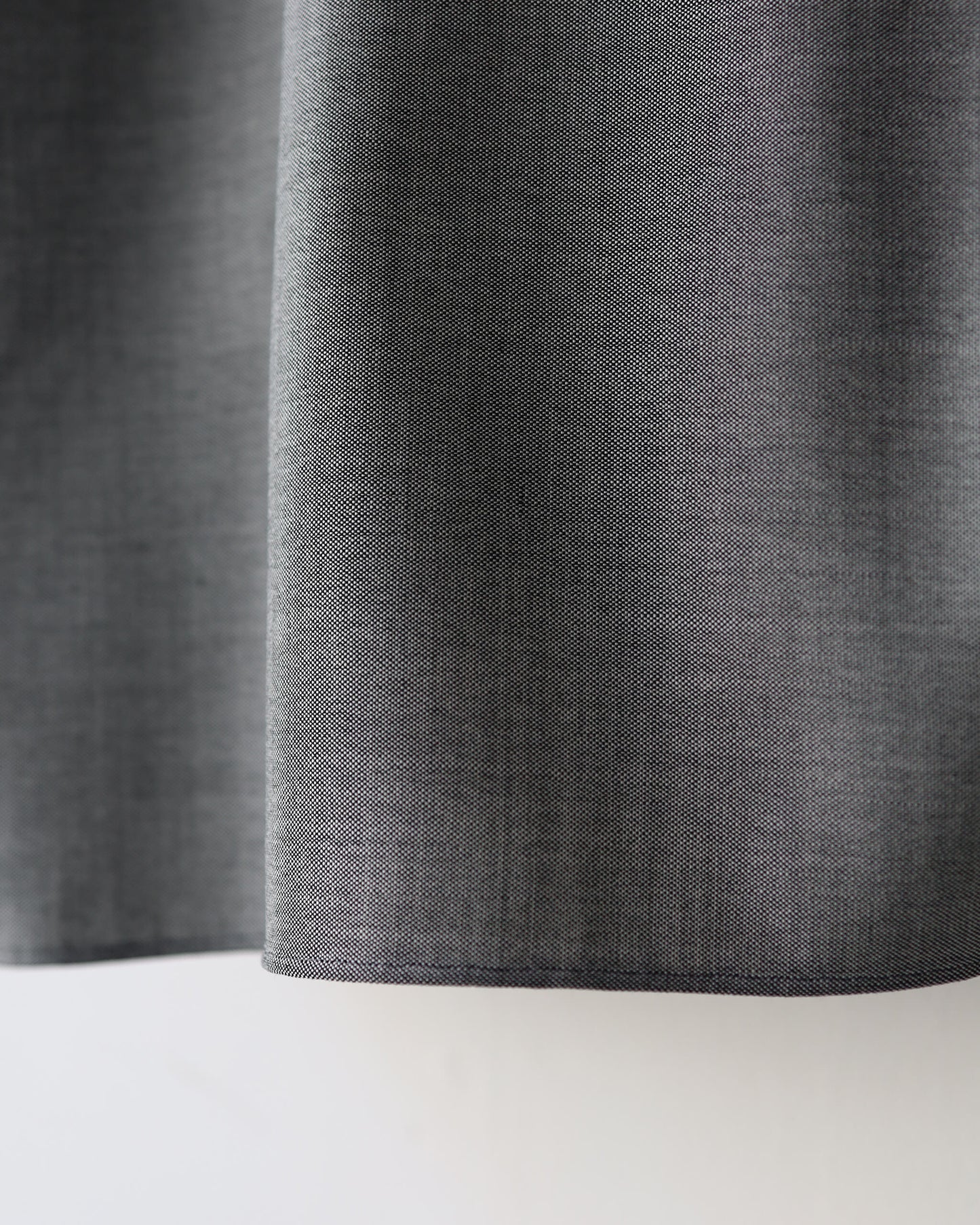 ITALIAN OPEN COLLAR SHIRT SUPER 160's WASHABLE WOOL OXFORD "GRAY"