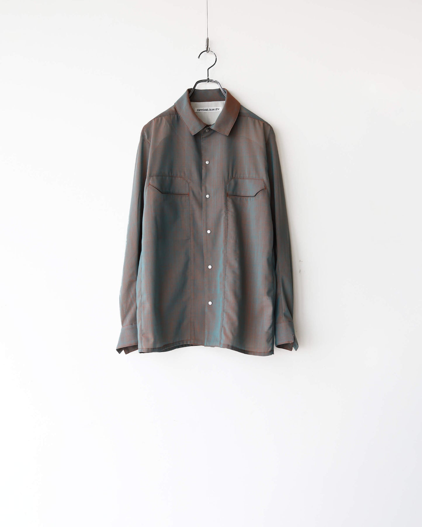 Chambray Panel Shirts "Orange Gray"