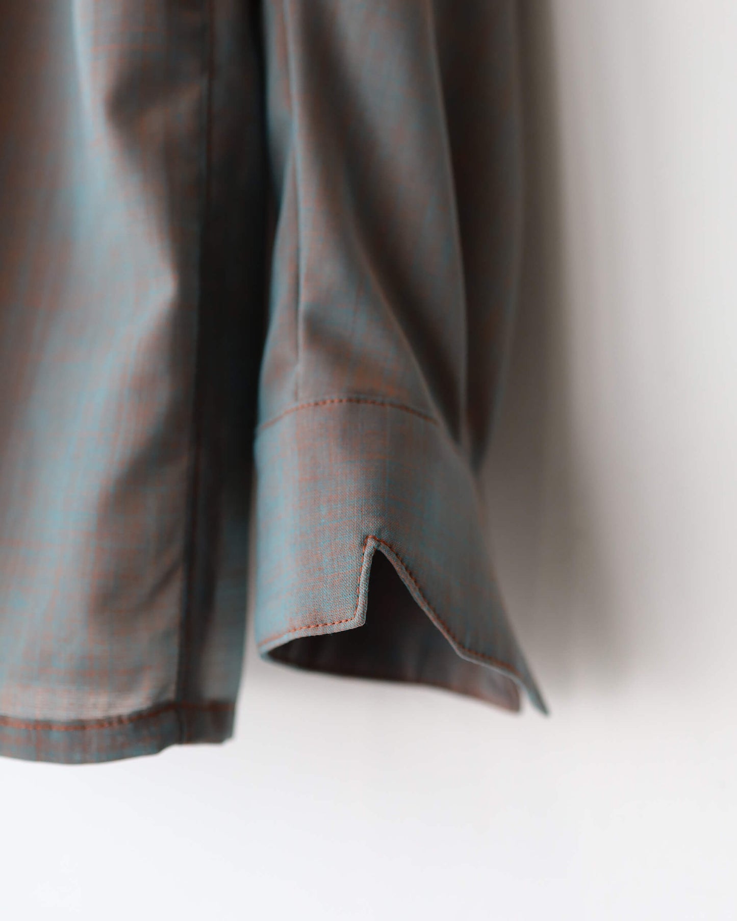 Chambray Panel Shirts "Orange Gray"
