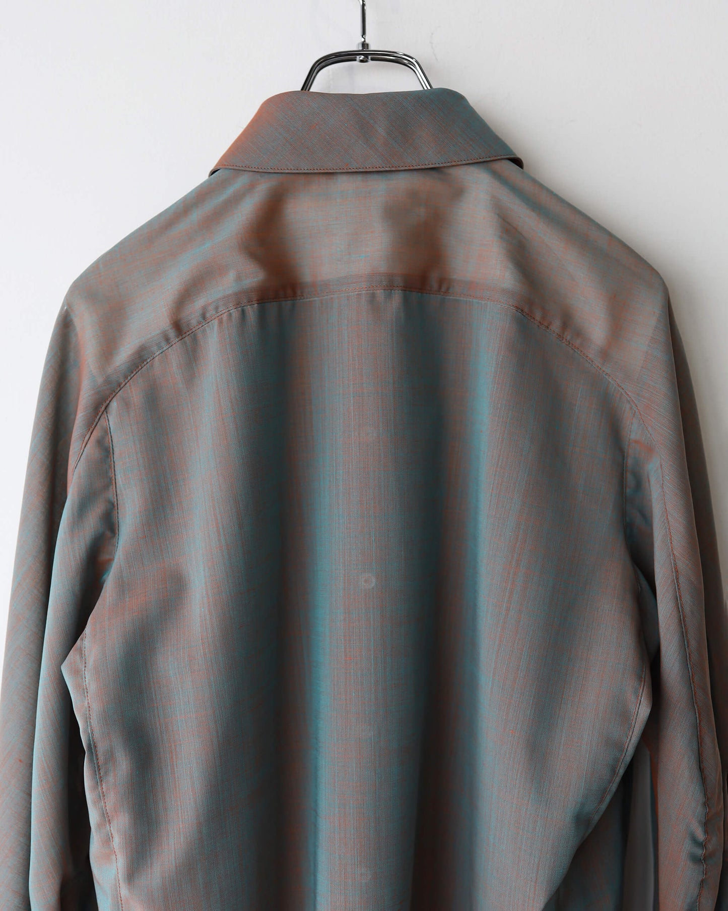 Chambray Panel Shirts "Orange Gray"