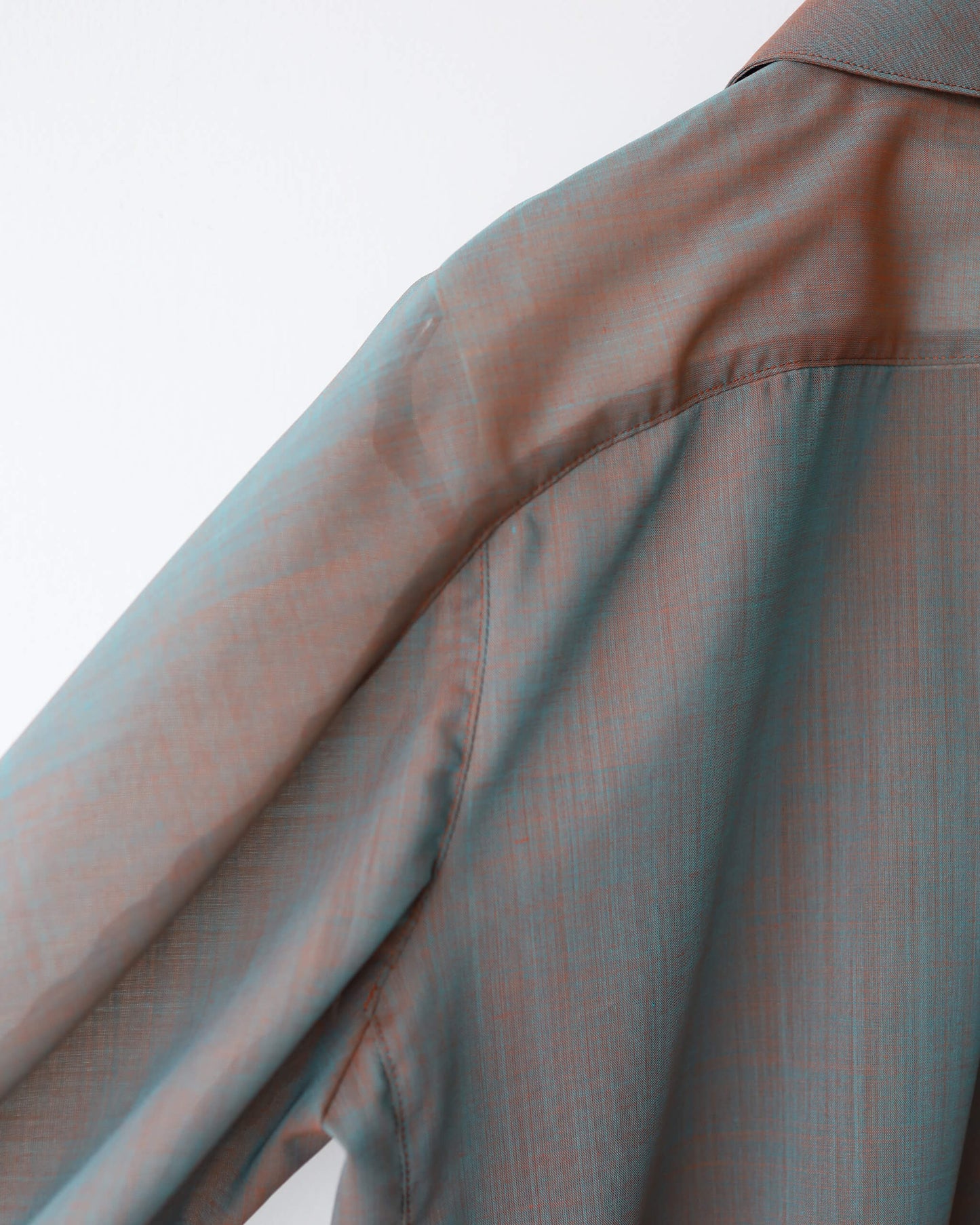 Chambray Panel Shirts "Orange Gray"