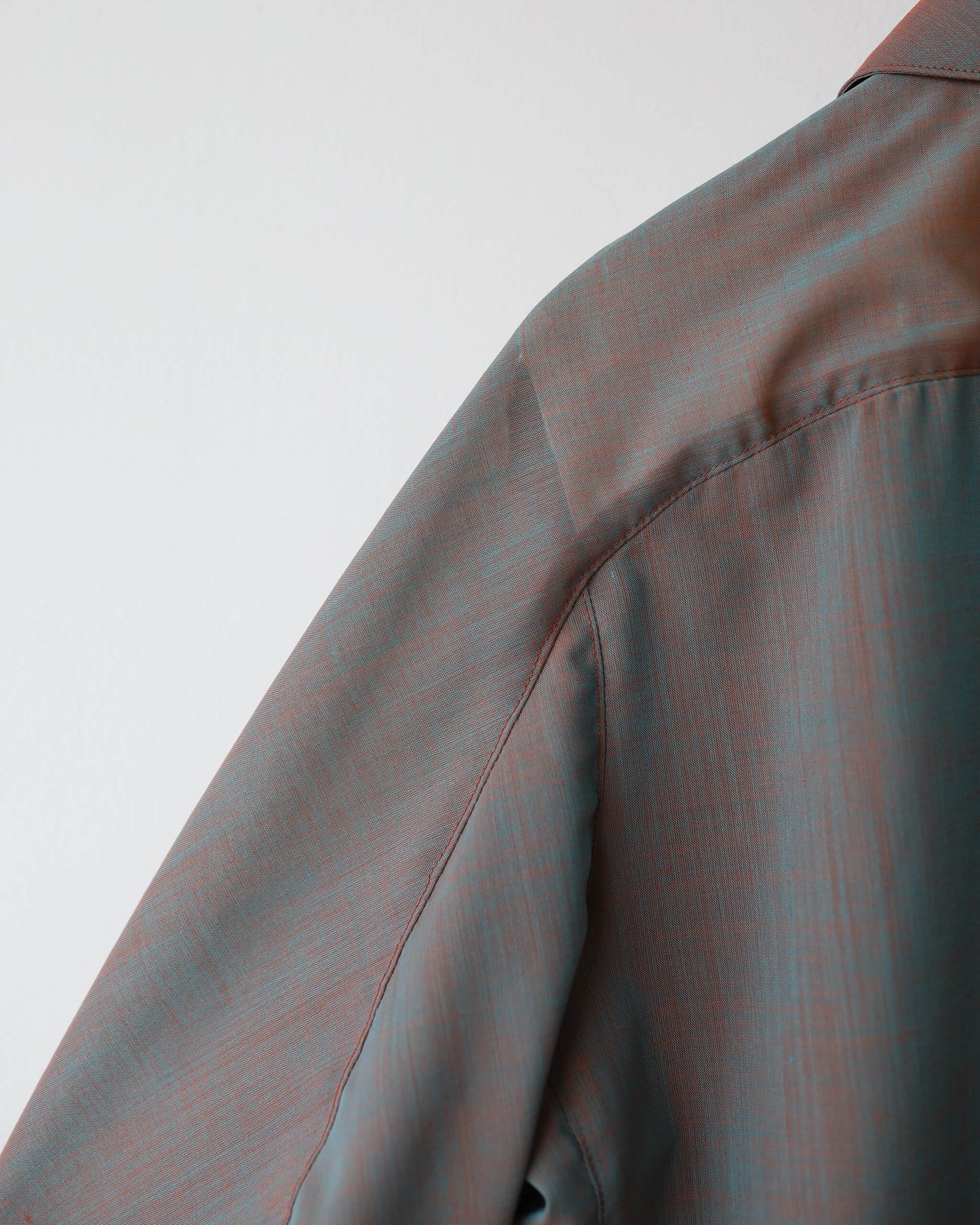 Chambray Panel Shirts "Orange Gray"