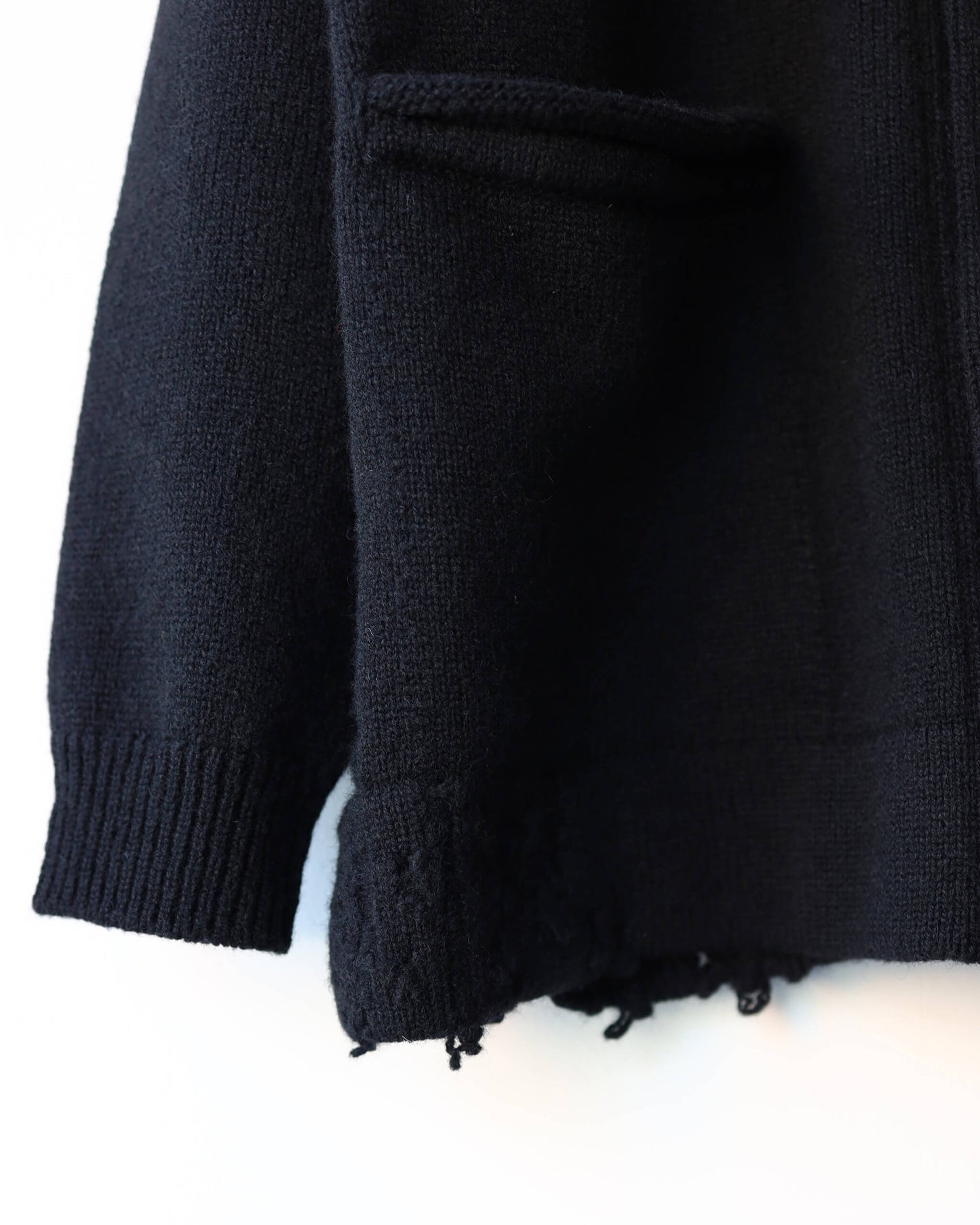 CHUNKY WOOL / KNIT CARDIGAN "BLACK"