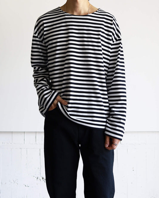 BORDER LONG T SHIRT "BLACK"