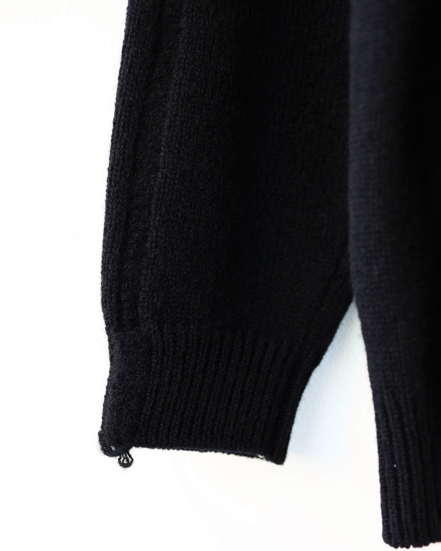 CHUNKY WOOL / KNIT CARDIGAN "BLACK"