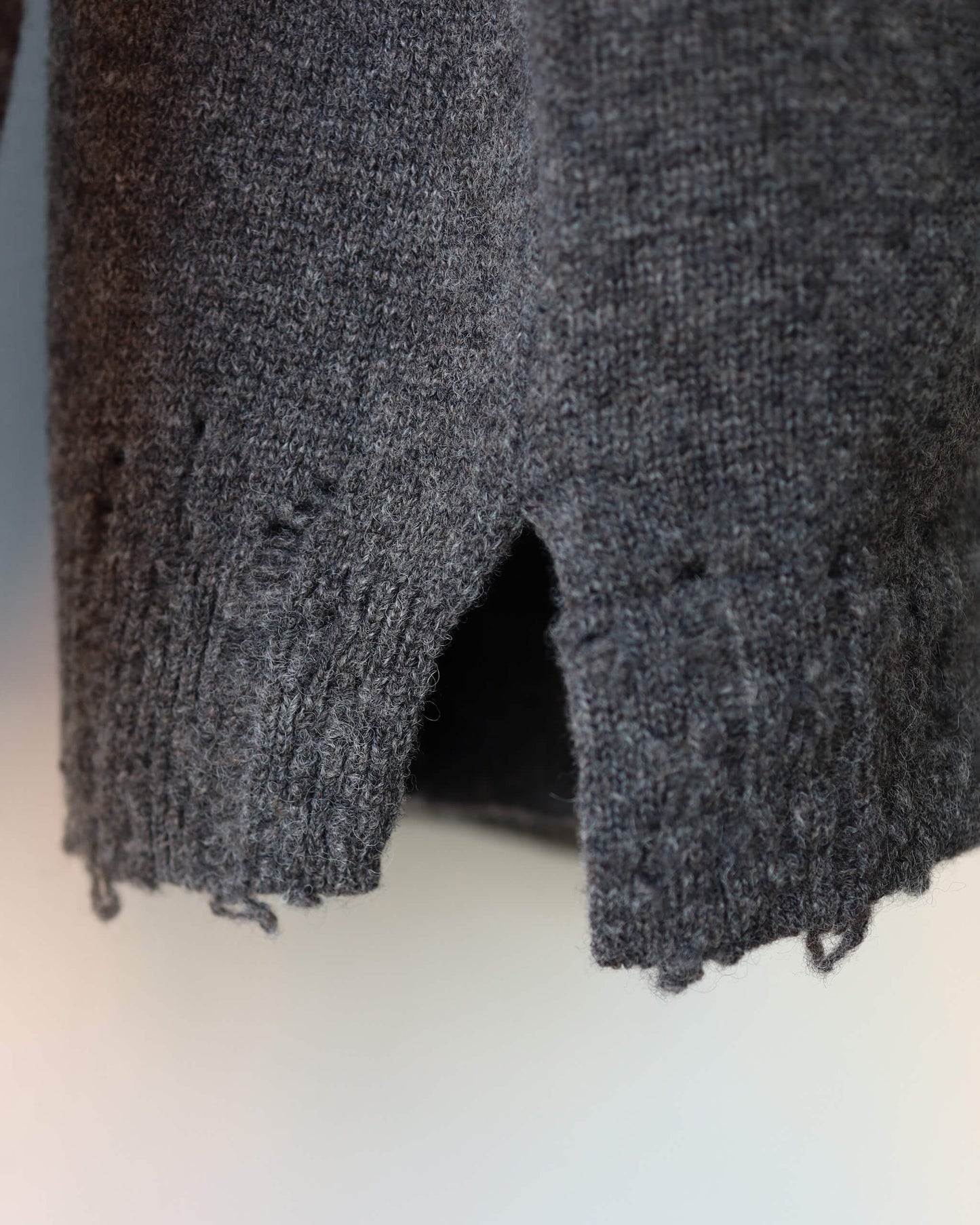 CHUNKY WOOL / KNIT CARDIGAN "GREY"