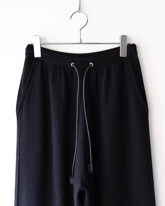 Wool silk cashmere Slacks "Black"