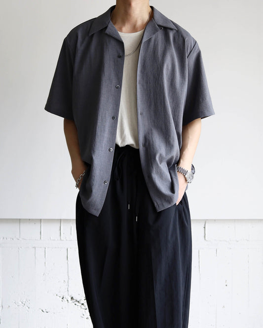 OPEN COLLAR SHIRT "GRAY"