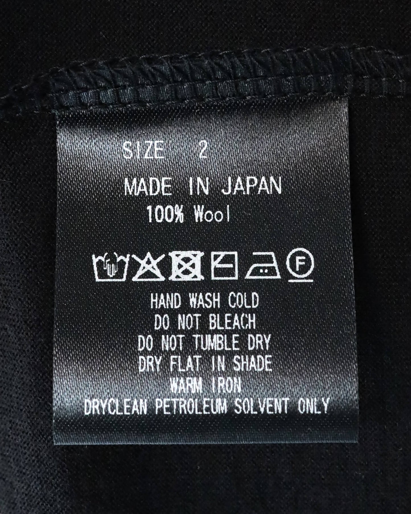 SHORT SLEEVE TEE SUPER 160s WOOL WASHABLE KNIT "BLACK"