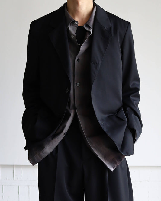 SACK COAT ORGANIC WOOL 2/80 GABARDINE "BLACK"