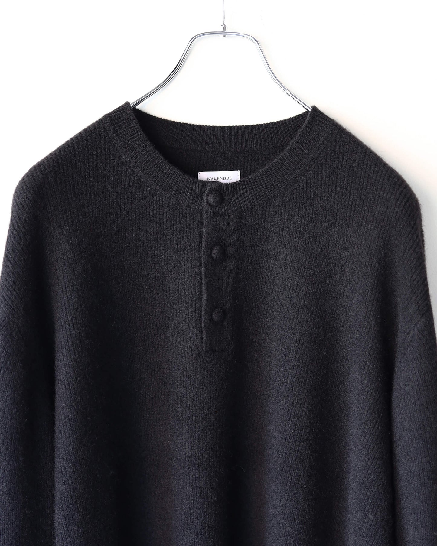 Innocent YAK Henley-neck sweater "Black"